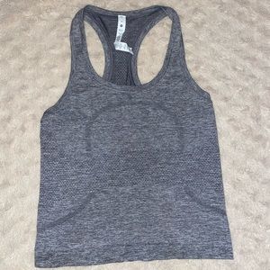 like new grey lululemon swiftly tech race length tank top